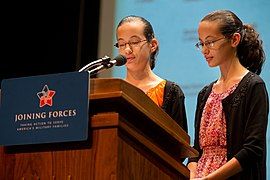 Girls at a Joining Forces event