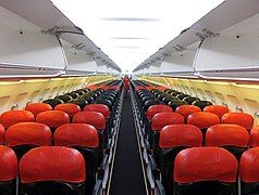 Narrow-body aircraft aisle