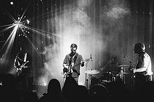 Mild Orange performing in Baden, Switzerland in 2019. Left to right: Josh Reid, Josh Mehrtens, Jack Ferguson, Tom Kelk