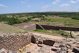 Dholavira, one of the largest cities of the Indus Valley Civilisation, with stepwell steps to reach the water level in artificially constructed reservoirs.[7]