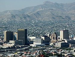 Skyline of El Paso, the largest city within the county