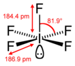 Stereo structural formula of iodine pentafluoride