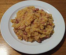 Mulgipuder, a traditional dish of Southern Estonia made with potatoes, groats, and meat.