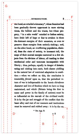 Dimensions layout of a page in Matthew (1831)