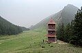 Landscape with modern pagoda in Helan uplands.