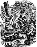 Bartholomew Roberts' crew carousing at the Calabar River