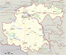 Location of Jēkabpils Municipality