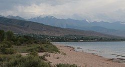 Kichi Jargylchak as seen from the beach at Ak Terek