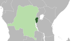 Ruanda-Urundi (dark green) depicted within the Belgian colonial empire (light green), c. 1935