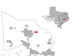 Location of Cut and Shoot, Texas