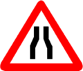 Narrow road sign  New version File:Narrow road sign (India).svg