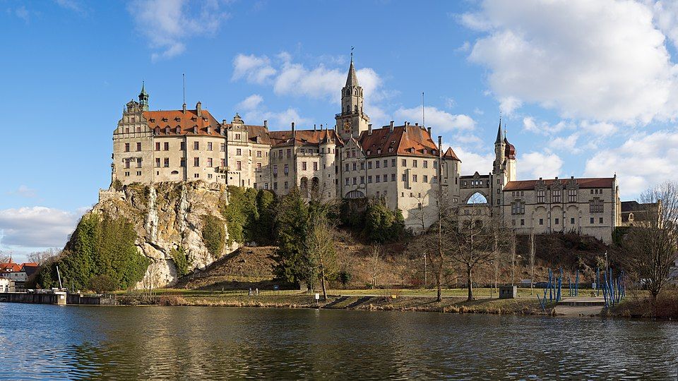 Sigmaringen Castle by Jörg Braukmann Rebuilt after a fire in 1893, only the towers of the mediaeval fortress remain. The castle and seat of government for the Princes of Hohenzollern-Sigmaringen, this castle also served as the seat of the Vichy French Government after France was liberated by the Allies in the closing months of the Second World War.