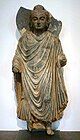 Standing Buddha sculpture, ancient region of Gandhara, northern Pakistan, 1st century CE, Musée Guimet