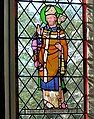 St. Stained glass window of St. Aldhelm, installed in St Aldhelm's Catholic Church, Malmesbury.