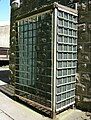 Safety cage around indoor hive entrance at Bracken Hall.