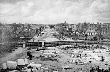 Columbia in ruins after burning at the end of the Civil War, c. 1865