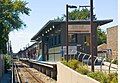 A Brown Line train approaching Francisco