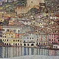 Painting of Malcesine harbour by Gustav Klimt, 1913. Destroyed by fire at Schloss Immendorf, 1945.