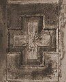 Photograph of a mandala carving on wooden door panel. Fua Mulaku Island, 1986