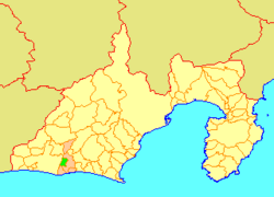 Location of Toyoda in Shizuoka Prefecture