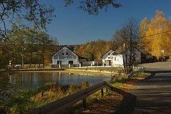 A pond in the centre of Nestrašovice