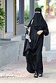 Image 5Saudi woman wearing a niqāb in Riyadh. Many women commonly wear a niqab or a burqa in Saudi Arabia. (from Culture of Saudi Arabia)