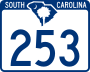 South Carolina Highway 253 marker