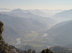 View of Kali river valley from Askot