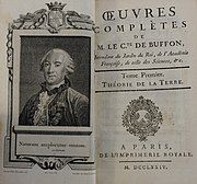 Frontispiece of 1774 edition of volume 1 of "Histoire Naturelle, Générale et Particulière"