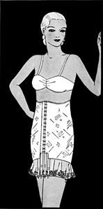 A corset from a 1930 catalogue, designed for those who wish to reduce the hips and flatten the abdomen.