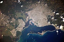 The city of Kingston taken from the ISS