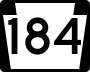 Pennsylvania Route 184 marker