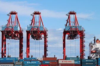 The Hanjin Shipping terminal at The Port of Long Beach.