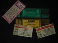 Some concert ticket stubs.