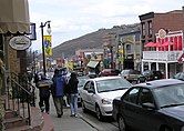 Looking down main street in Park City, Utah.