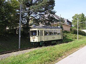 The Pöstlingbergbahn is one of the steepest railways that uses only adhesion