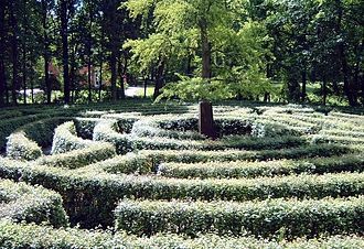 A circular garden maze