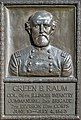 Bronze relief portrait of Colonel Green B. Raum at Vicksburg National Military Park