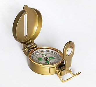 compass with a slit at cover and looking hole