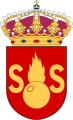 Coat of arms of the Artilleriets stridsskola (ArtSS) 1977–1994 and the Artilleriskjutskolan (ArtSS) 1994–1998