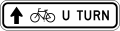 R9-26b Bicycle U turn (straight arrow)