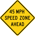 W3-5a Speed zone ahead