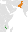 Location map for Malawi and Pakistan.