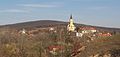 View to Nadap church and Velence Hills