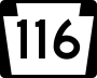 Pennsylvania Route 116 marker