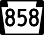 Pennsylvania Route 858 marker