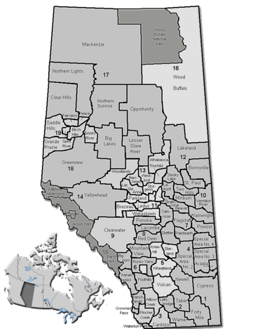 Location map/data/Alberta municipal districts/doc is located in Alberta