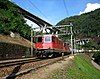 Intermodal train shortly after passing the Biaschina-Loops on the southern ramp of the Gotthardbahn