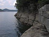 Limestone outcroppings near the campground