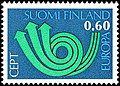 1973: Stylised post horn. Design of 3 Arrows represent posts, telegraphs & telephones. Designer was Leif Frimann Anisdahl of Norway.